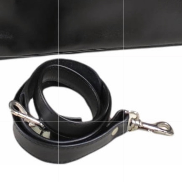 Genuine BLACK Leather Duffel Bag Weekender - Picture 2 of 7